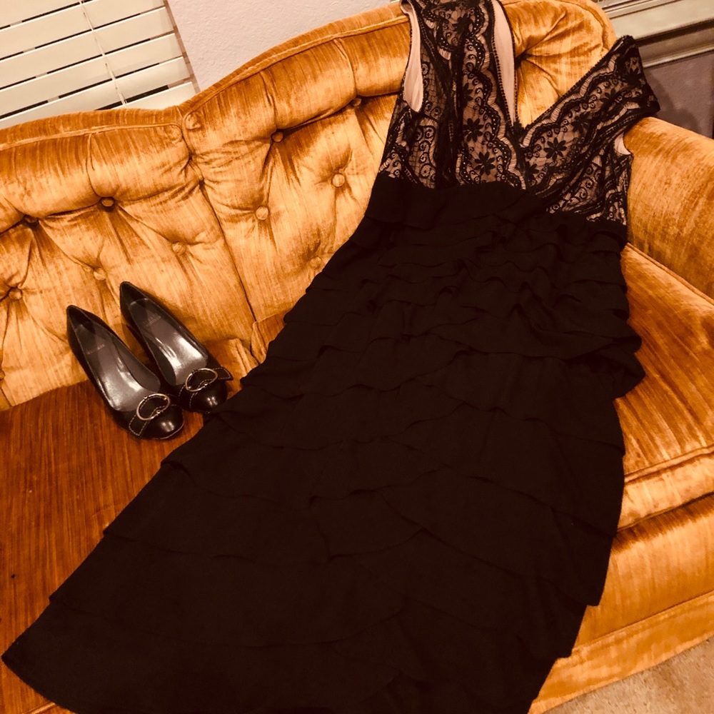 Adrienna Pappell Lace&Shutter Evening Dress 16W